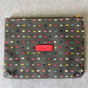 Fossil Confetti Print Zipper Pouch Like New